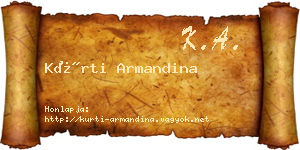 Kürti Armandina névjegykártya